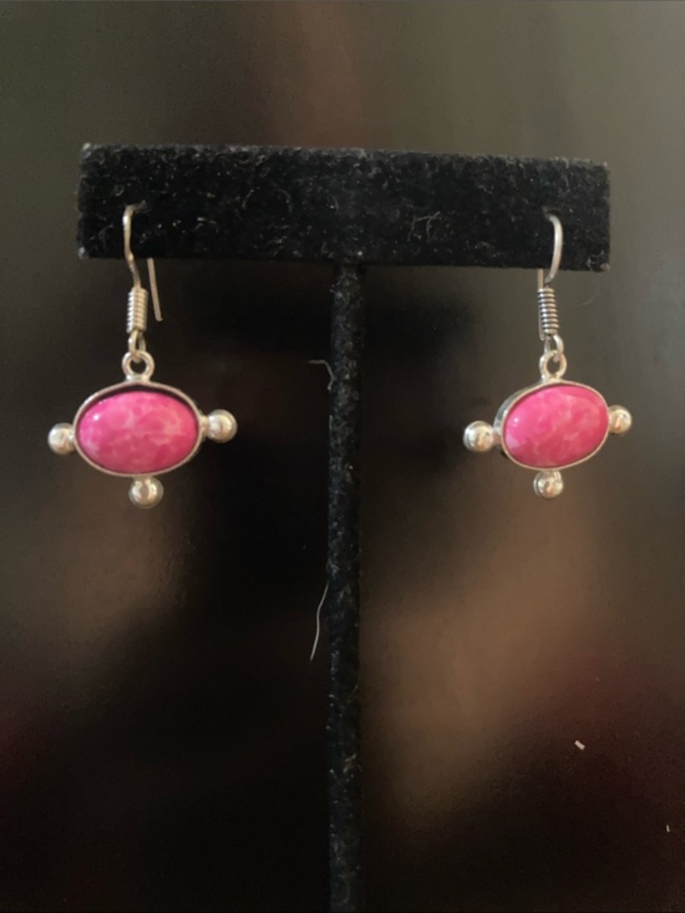 Pink Oval Drop Earrings - Women Jewelry